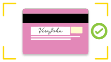 Back of credit card Example